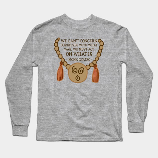 Monk Gyatso's Wisdom (Dark) Long Sleeve T-Shirt by Graograman